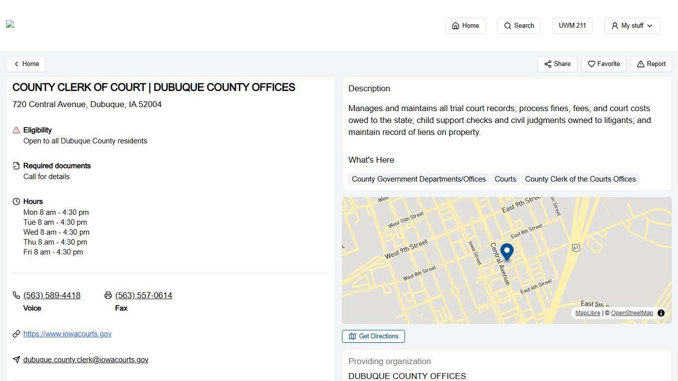 COUNTY CLERK OF COURT DUBUQUE COUNTY OFFICES